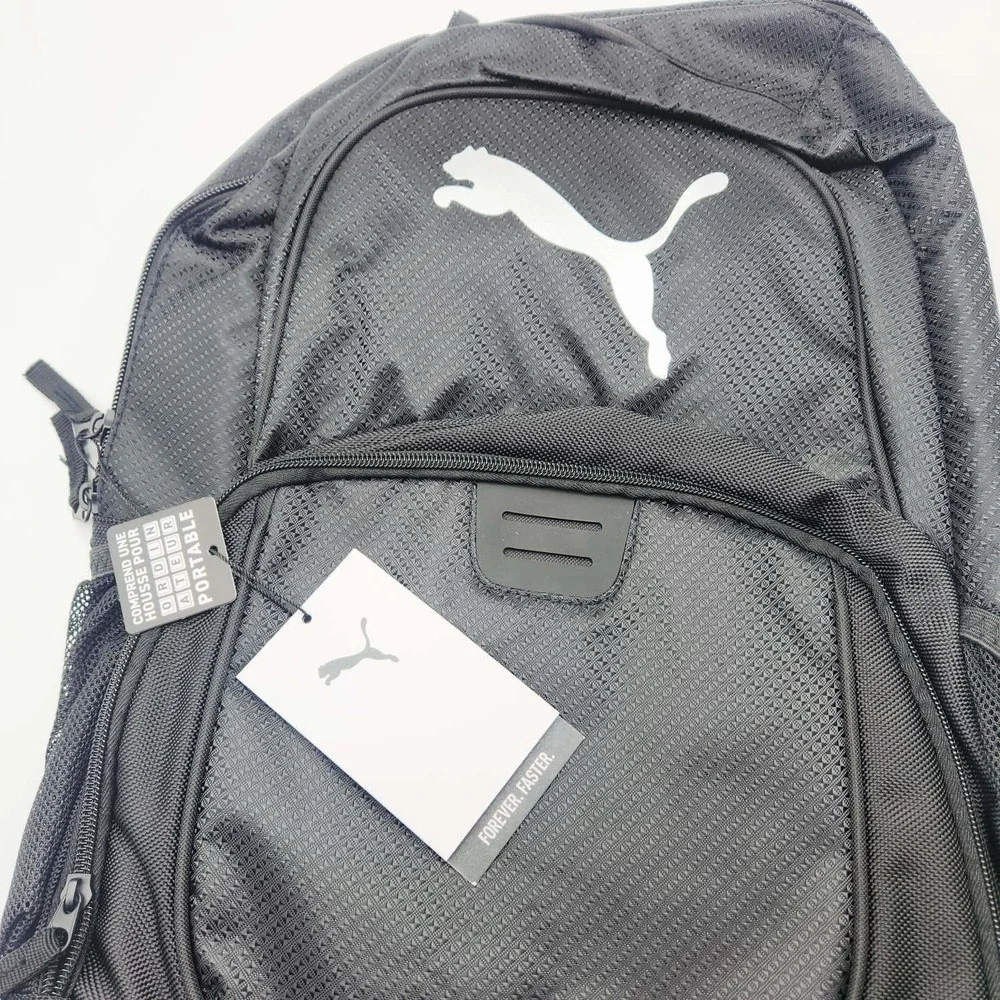 PUMA‎ Evercat Contender Backpack Black Silver 19x12.5x6.5 School Laptop Bag New